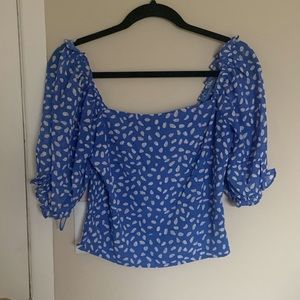 Lucy Paris Blue Dot Crop Top Size M